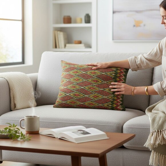 Ikat pillow, India - Picture 2 of 4